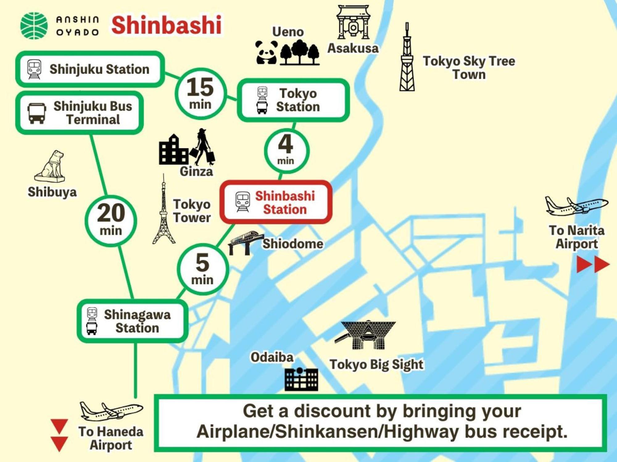 Capsule Hotel Anshin Oyado Shinbashi Tokio Exterior foto